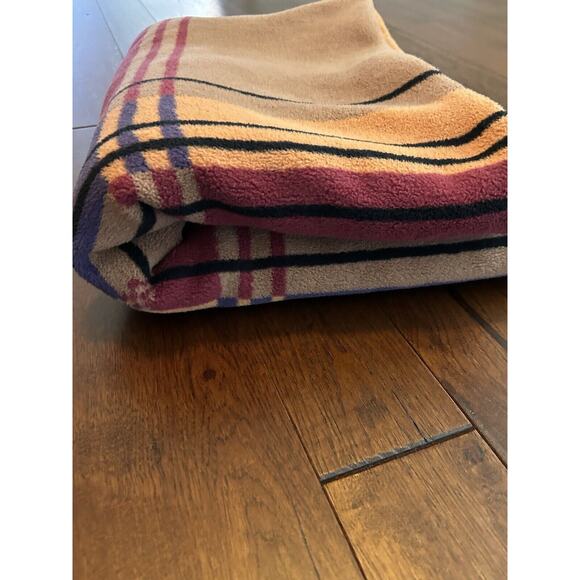 Luxus Germany Bayer Draylon Baumwolle Cotton Blanket Throw Orange Purple Grape - Picture 7 of 7